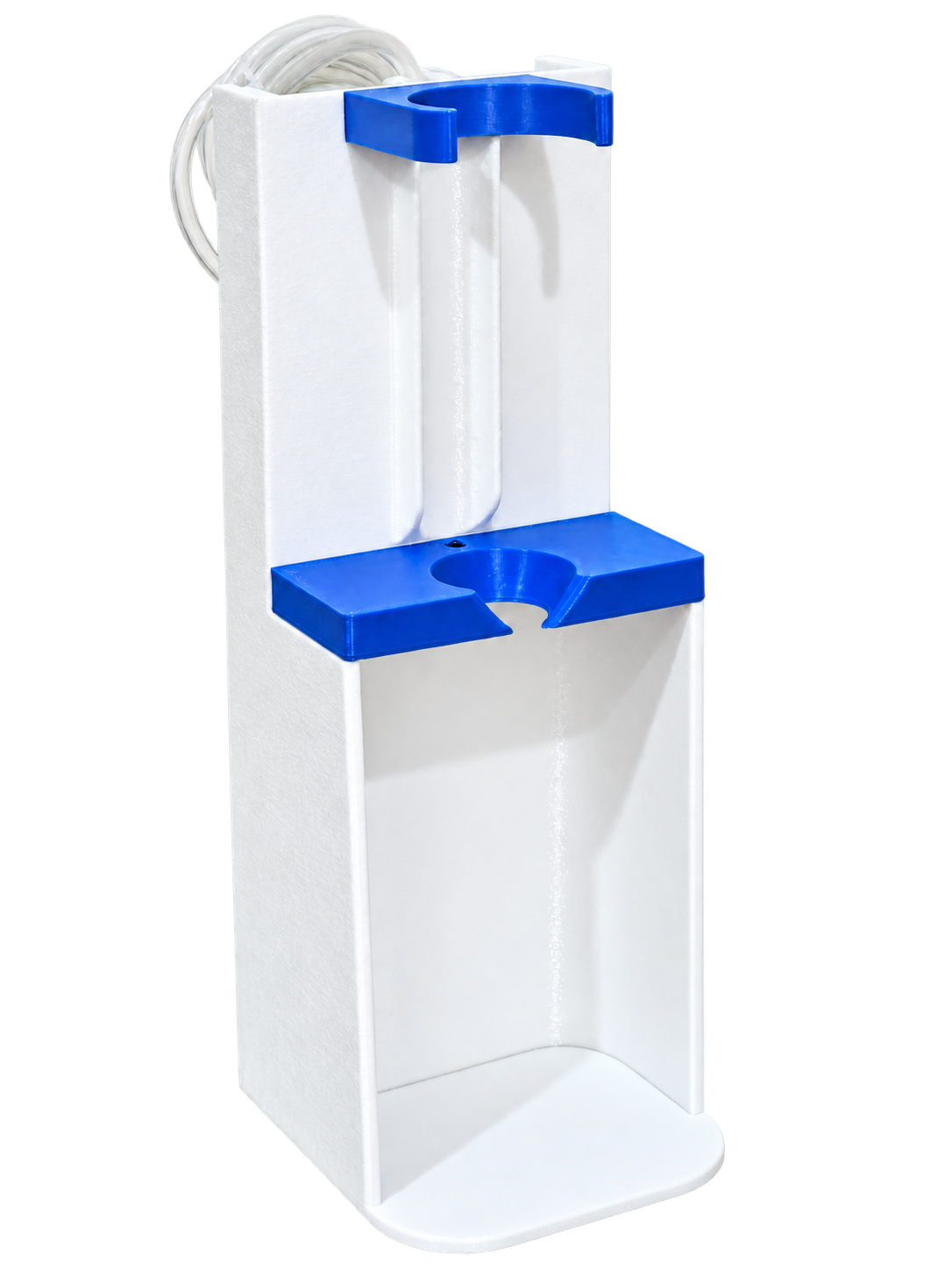 Conjunto branco e azul produzido pela FOURDOT, com peças de apoio e posicionamento